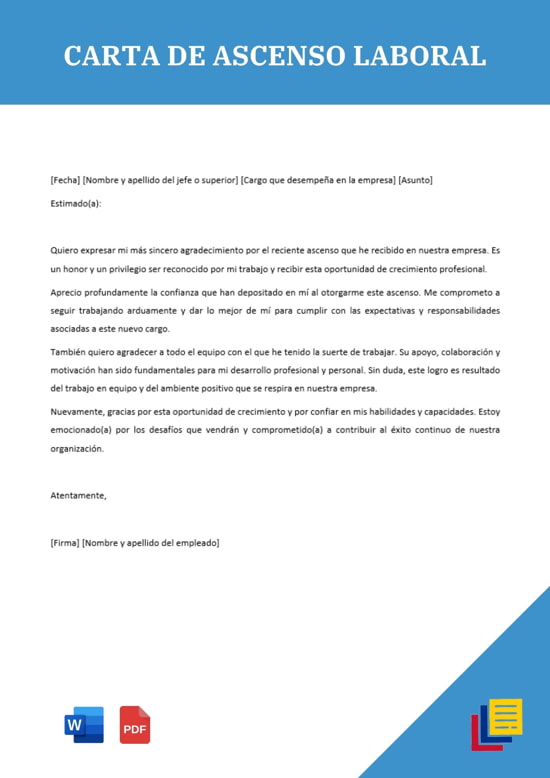 Carta De Ascenso Laboral Ejemplo Y Modelo Para Descargar En Sexiz Pix 6415