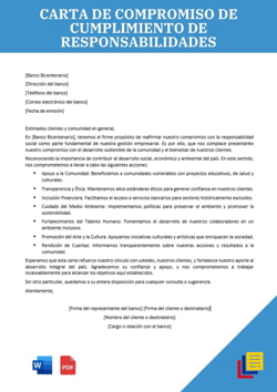 Ejemplo de carta de compromiso de cumplimiento de responsabilidades PDF