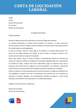 Ejemplo de carta de liquidación laboral PDF