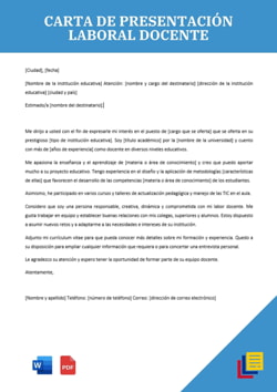 Ejemplo de carta de presentación laboral docente PDF